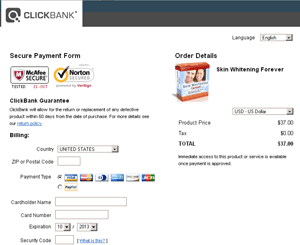 Clickbank Checkout Page